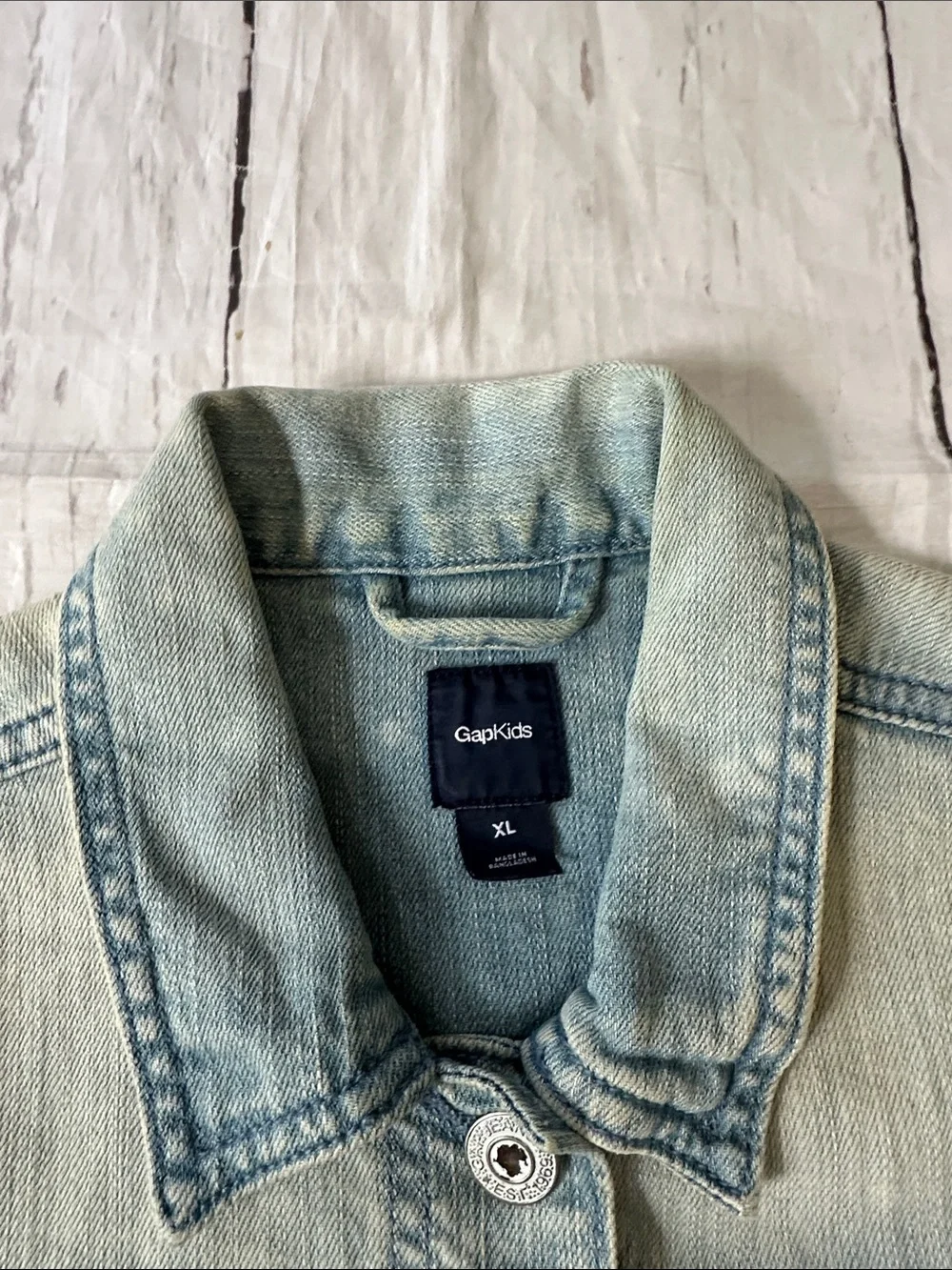 GAP Washed Light Blue Denim Vest - Sleeveless Button-Up